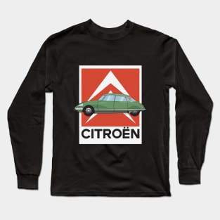 Citroen DS Green Illustration Long Sleeve T-Shirt